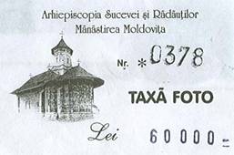 Vstupenky do klášteru Moldoviţa